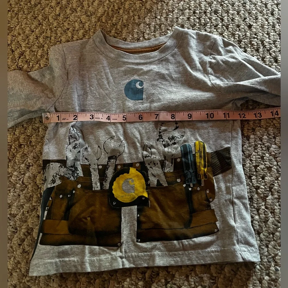 Carhartt Youth size 2T Grey Tool Belt Long Sleeve Shirt - Picture 6 of 7